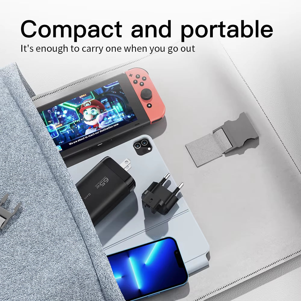 65W Gan USB Type C Charger for Laptop PPS 45W 25W Fast Charge for Samsung Xiaomi Realme Mobile Iphone15 14 13 Pro Phone