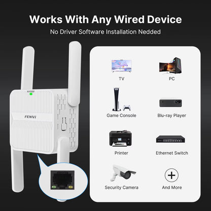 5Ghz AX1500 Wifi 6 Repeater Extender Signal Booster Dual Band 2.4G/5Ghz Wi-Fi Signal Amplifier Long Range Network Easy Set