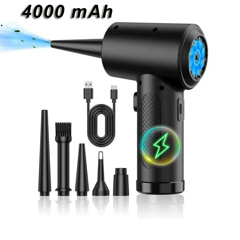Protable Air Duster for Computer Cleaning 51000RPM Cordless Compressed Air Blower with LED Light for PC Computers Keyboard Clean