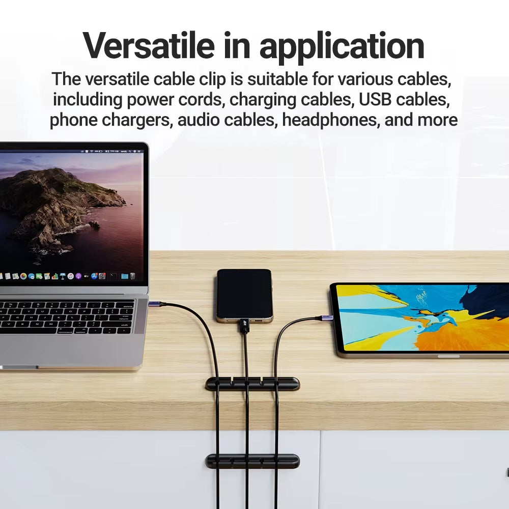 Wholesale Clips Cable Holder for Mouseheadphone Wire Organizer Cable Organizer Silicone USB Cable Winder Desktop Tidy Management