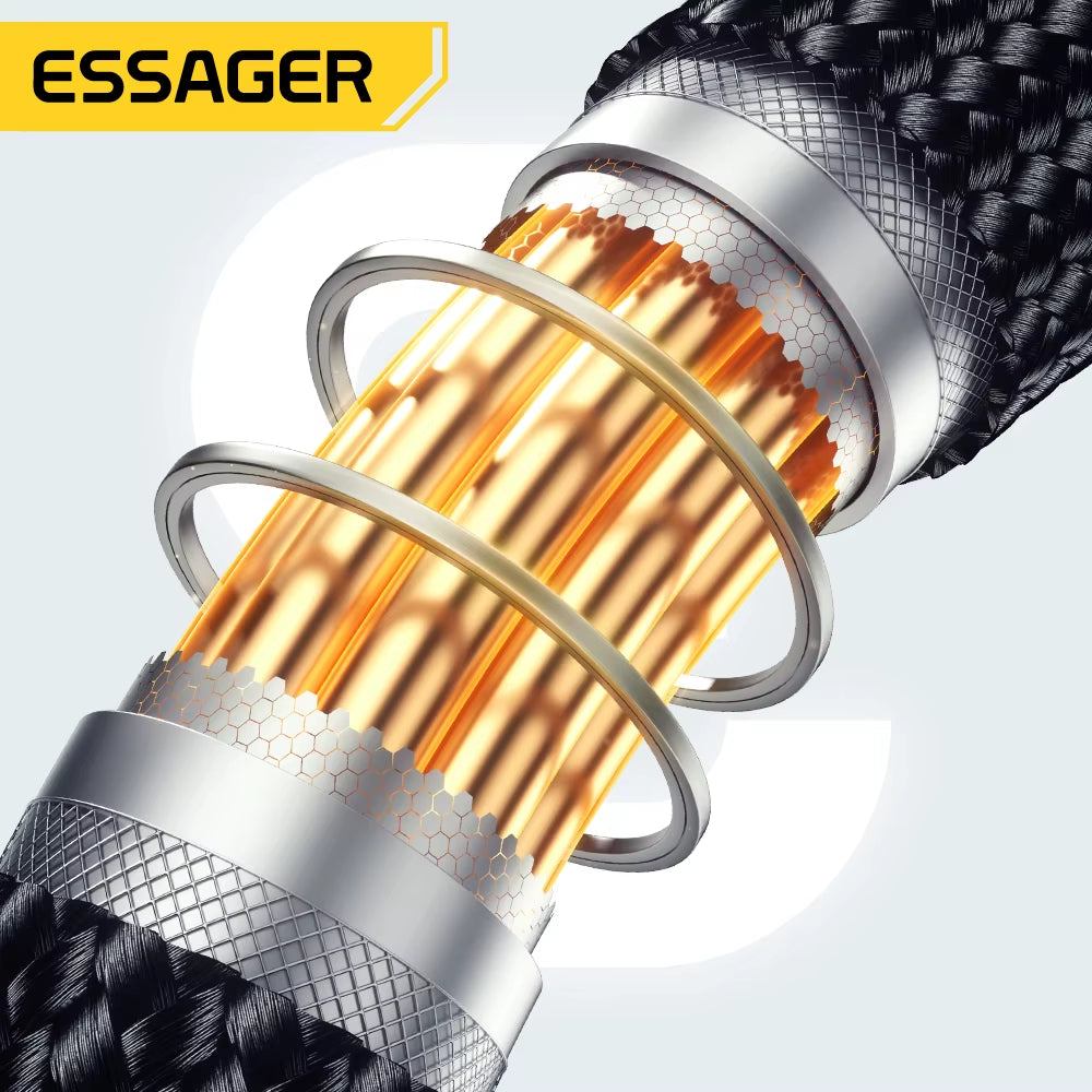 Car Spring Type C Cable for Iphone 16 15 Xiaomi Samsung 100W PD Fast Charging for Macbook Ipad Type C to Type C Cable