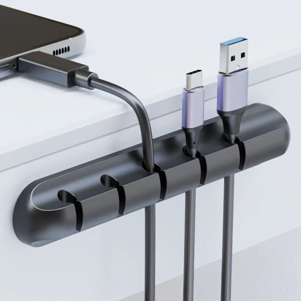 Wholesale Clips Cable Holder for Mouseheadphone Wire Organizer Cable Organizer Silicone USB Cable Winder Desktop Tidy Management