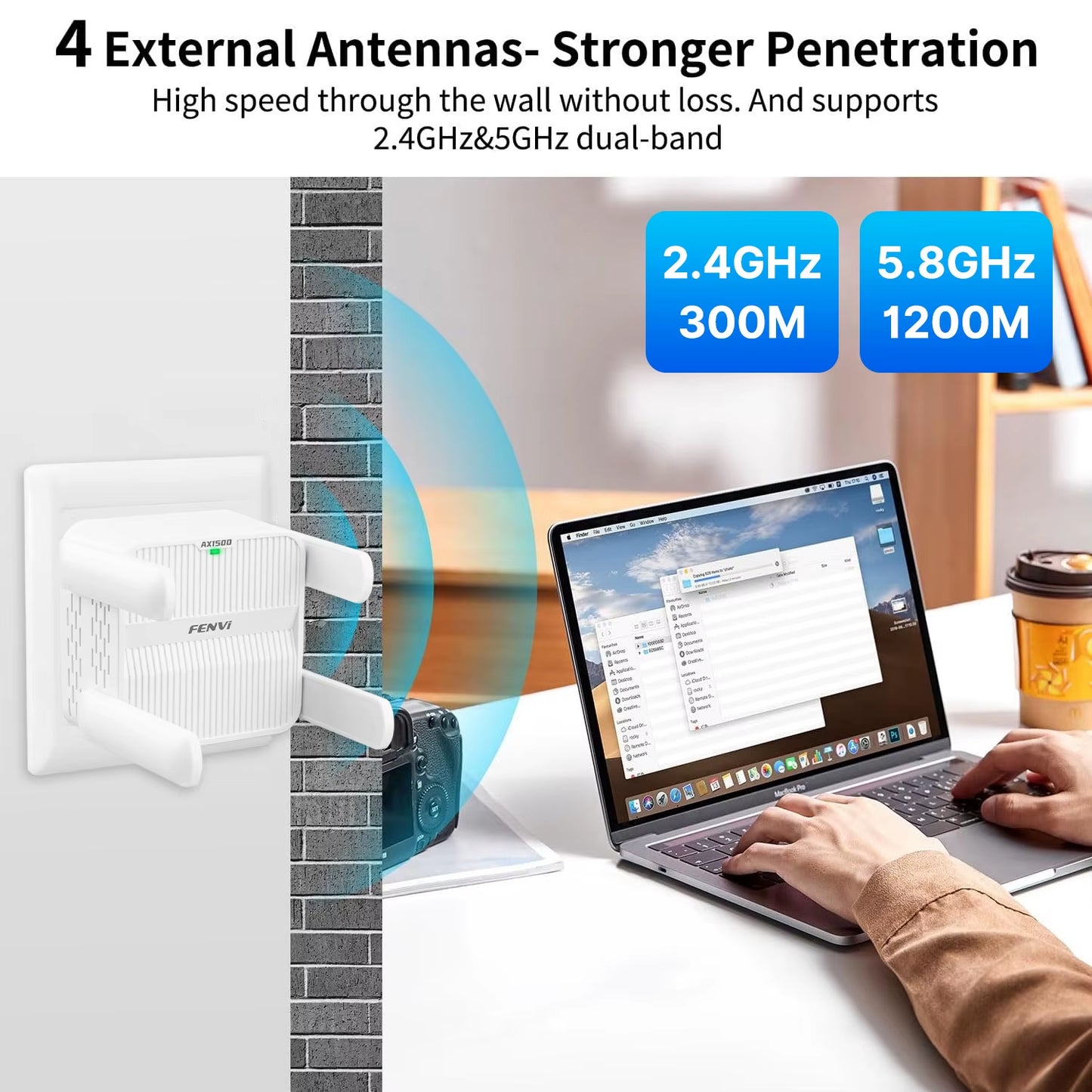 5Ghz AX1500 Wifi 6 Repeater Extender Signal Booster Dual Band 2.4G/5Ghz Wi-Fi Signal Amplifier Long Range Network Easy Set